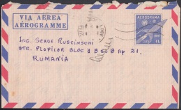1979-EP-28 CUBA 1979. Ed.4. AEROGRAMME . POSTAL STATIONERY. COHETE. ROCKET. DE CUBA A RUMANIA. USED. - Used Stamps