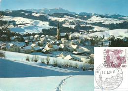 Rehetobel - Winterliches Dorf Gegen Säntis             1980 - Rehetobel