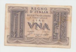 ITALY 1 Lira 1939 VF Pick 26 - Italië – 1 Lira