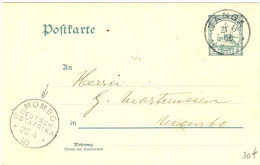 LBL22 - BUREAUX ALLEMANDS: TANGA EP CP OBLITEREE 21/6/1906 - Africa Orientale Tedesca