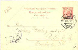 LBL22 - LEVANT AUTRICHIEN :EP  CP JAFFA 18/4/1906 - Oostenrijkse Levant