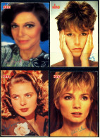 4 X Kino-Autogrammkarte  -  Repro, Signatur Aufgedruckt  -  Ingrid Bergmann  -  Anne Bancroft  -  Jamie Lee Curtis - Autographs