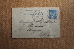 Entier Postal Carte-lettre Type Sage Pour Bayeux Oblitération Type A Crépon Calvados 13 - Letter Cards