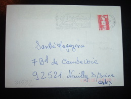 LETTRE TP MARIANNE DE BRIAT 2,30 OBL.MEC. VARIETE 26-11-1990 ANNECY CENTRE DE TRI (74 HAUTE-SAVOIE) - 1989-1996 Marianne Du Bicentenaire