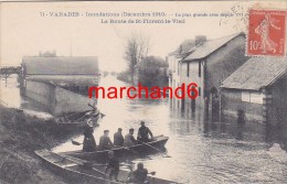 Loire Atlantique Varades Inondations Décembre 1910 La Route De Saint Florent Le Vieil éd Vassellier - Varades