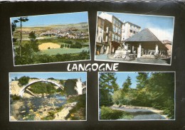 Delcampe - B25 / DEPT 48 CPSM DENTELLE 1960 LANGOGNE MULTIVUES VOYAGEE VOIR DOS - Langogne