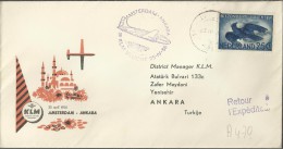 HOLANDA CC PRIMER VUELO AMSTERDAM ANKARA 1956 - Luftpost