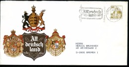 BERLIN PU123 B2/001b Privat-Umschlag WAPPEN Gebraucht Braunschweig-Bremen 1985 - Private Covers - Used