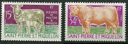 (cl.18 - P5) St Pierre Et Miquelon ** N° 407 - 409 (ref. Michel Au Dos) -  Moutons, Boeuf- - Ongebruikt