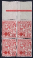 Monaco: 1914  Yv 26  MNH/** L4-block Bord De Feuille, Hinge At Bord - Nuovi