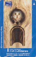 Carte Prépayée Japon - Animal - Oiseau HIBOU / Chouette Hulotte - OWL Bird Japan Prepaid Tosho Card - EULE Vogel - 3905 - Eulenvögel