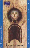 Carte Prépayée Japon - Oiseau HIBOU / Chouette Hulotte - OWL Bird Japan Prepaid Card - EULE Vogel Tosho Karte - 3906 - Gufi E Civette
