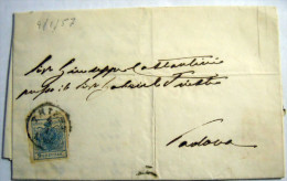 LOMBARDO VENETO  9  KREUZER TRIESTE  PADOVA    4-1-1857 - Lombardo-Vénétie