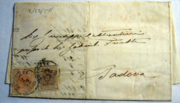 LOMBARDO VENETO  3+6  KREUZER TRIESTE  PADOVA  2-12- 1856 - Lombardo-Vénétie