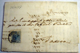 LOMBARDO VENETO 9  KREUZER TRIESTE  PADOVA  31-12- 1857 - Lombardy-Venetia