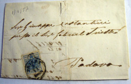 LOMBARDO VENETO 9  KREUZER TRIESTE  PADOVA  1-11- 1857 - Lombardy-Venetia