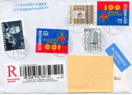 Hungary 2014. Budapest, Registered Barcode "R" Letter To UK, Decorative Selection Of Stamps - Interesting - Covers & Documents