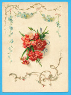 KLEIN?? VICTORIAN SCRAP,  ALBUM CARD, DECOUPIS, CHROMOS, FLOWERS, CARNATIONS, GOLDPRINT DETAILS, 16.5 X 22.5 Cm - Other & Unclassified