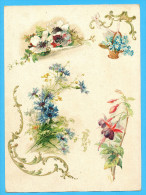 KLEIN?? VICTORIAN SCRAP,  ALBUM CARD, DECOUPIS, CHROMOS, FLOWERS, CORNFLOWER, GOLDPRINT DETAILS, 16.5 X 22.5 Cm - Bloemen