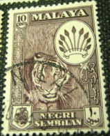 Negri Sembilan 1957 Tiger 10c - Used - Negri Sembilan