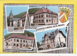 CPSM -  SAINTE CROIX AUX MINES - Multivues - église - La Poste - Les écoles - La Mairie - Sainte-Croix-aux-Mines