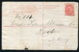NEW SOUTH WALES REGISTERED STATIONERY RAILWAY GLEN BROOK 1888 - Marcophilie