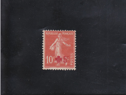 SEMEUSE  10C + 5C  SURTAXE CROIX-ROUGE NEUF * N° 146 YVERT ET TELLIER 1914 - Unused Stamps