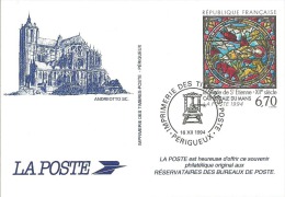 ENTIER POSTAL SOUVENIR PHILATELIQUE CATHEDRALE DE ST ETIENNE - Pseudo-officiële  Postwaardestukken