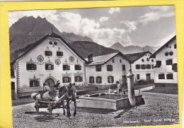 CPSM   - Unterengadin - SCUOL - Schuls - Dorfplatz -  Attelage Agricole - Scuol