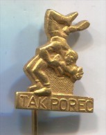 WRESTLING - TAK Club Porec, Istria Croatia, Vintage Pin Badge - Lutte