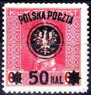 POLAND 1918 Lublin Fi 27a Mint Hinged Signed Schmutz - Neufs