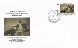 SPAIN. COVER. ENGRAVING OF GOYA. THE DISASTERS OR WAR. NUMBER 7. "TU SELLO" - Briefe U. Dokumente