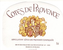 ETIQUETTE NEUVE VIN COTES DE PROVENCE 75cl Avec Contre étiquette - Rosé (Schillerwein)