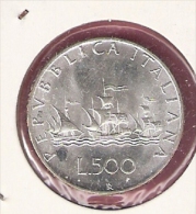 ITALIE 500 LIRE 1967 SILVER UNC COLUMBUS SHIPS KM98 DATE IN RAISED LETTERING - 500 Liras