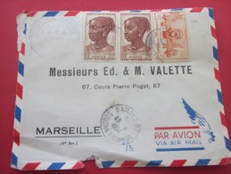 Lettre Par Avion VBamako Mali Ex Colonie Française Pour Marseille Timbres-poste Aérienne  Afrique Occidentale Française - Covers & Documents