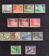 SWITZERLAND SUISSE SCHWEIZ SVIZZERA 1949 DEFINITIVES STAMPS TECHNICS AND LANDSCAPES DEFINITIVE ORDINARI FULL SET MNH - Unused Stamps