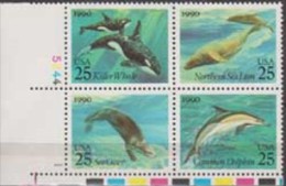 United States. 1990, Whales, 4v. Michel.2107-10.  MNH 20842 - Baleines