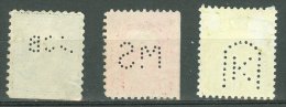 U.S.A. - PERFINS: Lot Of 3 Perfins, O - FREE SHIPPING ABOVE 10 EURO - Perforés