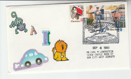 1993 Hunt Valley Maryland  US MAIL CARRIERS EVENT COVER Usa Stamps Illus Monkey Lion Lions - Lettres & Documents