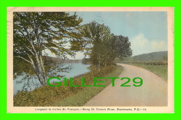 SHERBROOKE, QUÉBEC - ROUTE LONGEANT LA RIVIÈRE ST FRANÇOIS - CIRCULÉE EN 1939 - PECO - - Sherbrooke