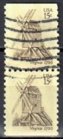 United States 1980 Windmills - Sc # 1741- Mi.1418 D - Vertical Pair - Used - 2. 1941-80