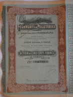 Action 1910 De 500 F Compagnie Generale Fourrures & Pelleteries Anciens Etablissements N Haendler & Fils Paris France - Textil