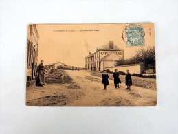 Carte Postale Ancienne : VILLEMEUX : Avenue De La Gare, Café Ecurie, Animé, TRES RARE, En 1905 - Villemeux-sur-Eure