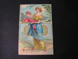 == Pfingsten Frau Mit Rosen , ` Ca. 1910 - Pentecôte