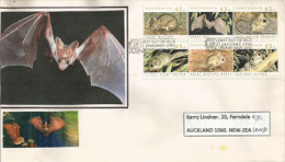 AUSTRALIE. Série Espèces Menacées. Ghost Bat. La Chauve-souris Fantôme. Lettre FDC Adressé En Nouvelle-Zélande. - Fledermäuse