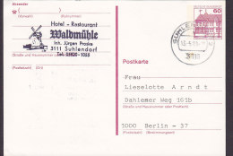 Germany Bundespost Postal Stationery Ganzsache Entier 60 Pf. Schloss Rheydt WALDMÜHLE, SUHLENDORF 1983 BERLIN (2 Scans) - Postcards - Used