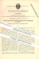 Original Patent - Hermann Gebler In Pirna , 1880 , Schraub- U. Führungsvorrichtung Zum Bewegen Des Zugzylinders !!! - Pirna