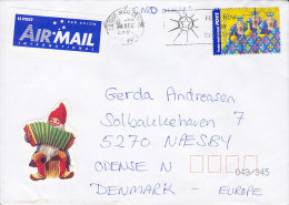 Australia "AIR MAIL Par Avion" Label CAIRNS MAIL CENTRA 2004 Cover NÆSBY Denmark Christmas Stamp - Cartas & Documentos