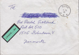 Sweden BJUV 1977 Cover Brief To Denmark TAXE Postage Due LÖSEN Vignette - Postage Due