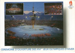 V08 /  DEPT 73 CPCEREMONIE D'OUVERTURE DES JEUX OLYMPIQUES D'ALBERTVILLE VOYAGEE  VOIR  DOS - Olympische Spelen